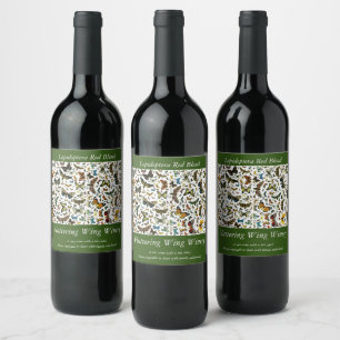 Étiquette Pour Bouteilles De Vin Collage des papillons de nuit et des papillons de