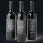 Étiquette Pour Bouteilles De Vin Collection de Mariages Ornate Chalkboard<br><div class="desc">Célébrez dans le style avec ces élégants étiquettes de bouteilles de vin mariage de style tableau noir. La conception est facile à personnaliser avec votre propre libellé et des articles mariages correspondants peuvent être trouvés dans la collection.</div>