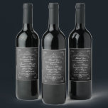Étiquette Pour Bouteilles De Vin Collection de Mariages Ornate Chalkboard<br><div class="desc">Célébrez dans le style avec ces élégants étiquettes de bouteilles de vin mariage de style tableau noir. La conception est facile à personnaliser avec votre propre libellé et des articles mariages correspondants peuvent être trouvés dans la collection.</div>