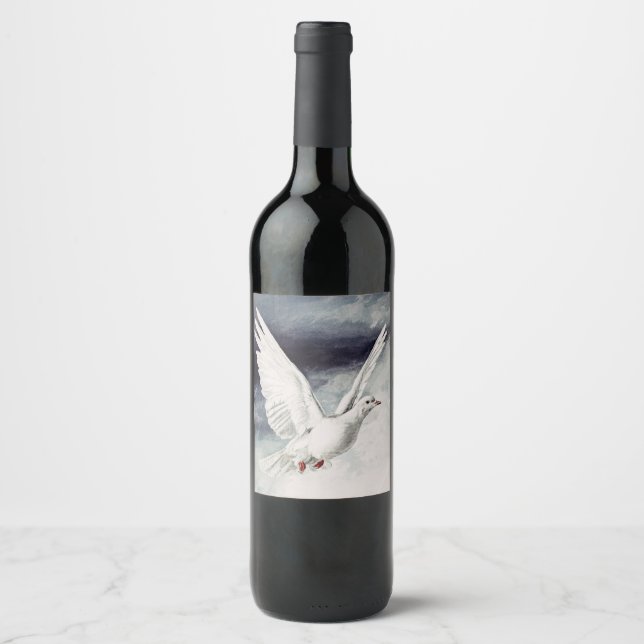 Étiquette Pour Bouteilles De Vin Colombe du Saint-Esprit Confirmation Religieuse et (Devant)