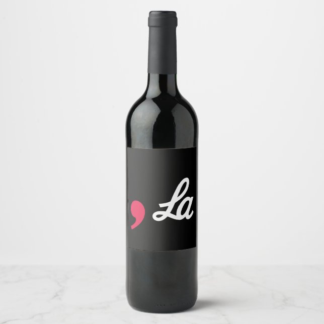 Étiquette Pour Bouteilles De Vin Comma La Funny Ponctuation Kamala Harris (Devant)