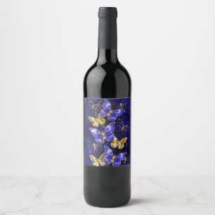Étiquette Pour Bouteilles De Vin Composition avec les papillons Sapphire