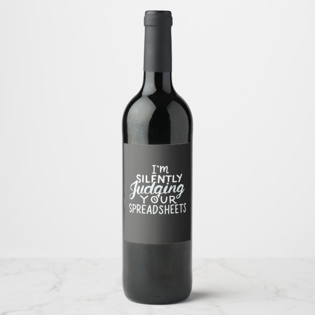 Étiquette Pour Bouteilles De Vin Comptable Jugement de vos feuilles de calcul (Devant)