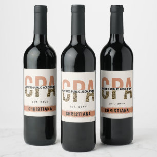Étiquette Pour Bouteilles De Vin Comptable public certifié CPA Leopard