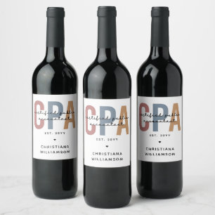 Étiquette Pour Bouteilles De Vin Comptable Public Certifié CPA Retro