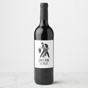 Étiquette Pour Bouteilles De Vin Conception Amour Enivrant   Couple de Danse Mariag