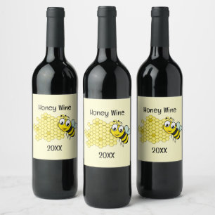 Étiquette Pour Bouteilles De Vin Conception d'abeilles et d'abeilles