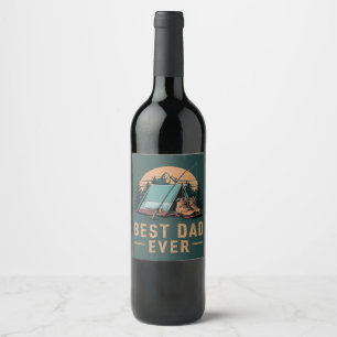 Étiquette Pour Bouteilles De Vin Conception de camping pour le meilleur papa 