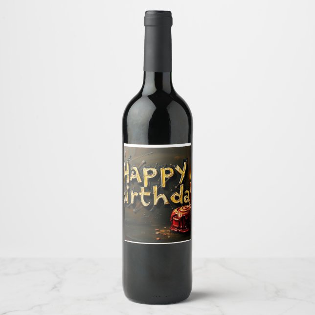 Étiquette Pour Bouteilles De Vin Conception de célébration d'anniversaire (Devant)