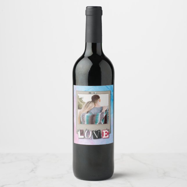 Étiquette Pour Bouteilles De Vin Conception de couple mignonne  (Devant)