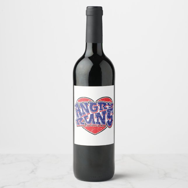 Étiquette Pour Bouteilles De Vin Conception de fans de courses en colère v2  (Devant)