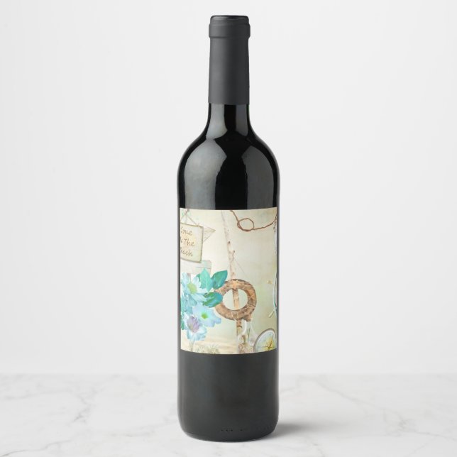 Étiquette Pour Bouteilles De Vin Conception de série nautique 2 (Devant)