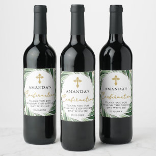 Étiquette Pour Bouteilles De Vin Confirmation botanique élégante