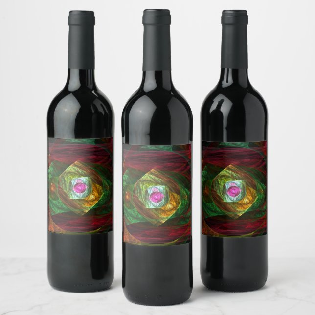 Étiquette Pour Bouteilles De Vin Connexions dynamiques Art Abstrait (Bouteilles)