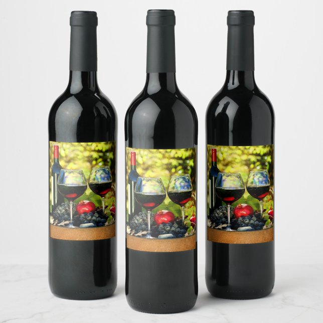Étiquette Pour Bouteilles De Vin Consonance de vignoble - Conception d'étiquette de ("Where vineyard elegance meets timeless design")