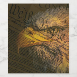 Étiquette Pour Bouteilles De Vin Constitution Avec Aigle Bald