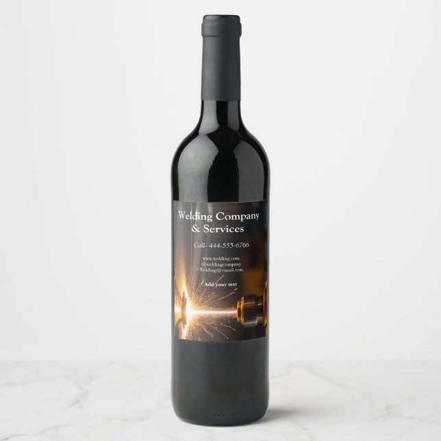 Étiquette Pour Bouteilles De Vin Construction du contrat de soudure ajouter nom con (Devant)