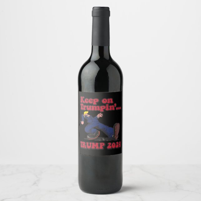 Étiquette Pour Bouteilles De Vin Continuez à Trumpiner (Devant)