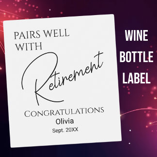 Étiquette Pour Bouteilles De Vin Convient Bien À La Retraite