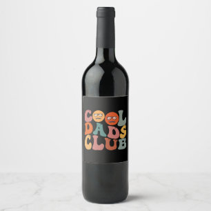 Étiquette Pour Bouteilles De Vin Cool Dads Club Papa Fête des pères Retro Super