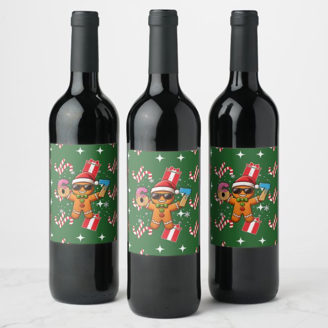 Étiquette Pour Bouteilles De Vin Cool Gingerbread 67 — Holiday Ice‑Cream Numbers (Bouteilles)