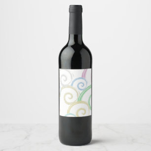 Étiquette Pour Bouteilles De Vin Cool, tendance, moderne onduleur brosses