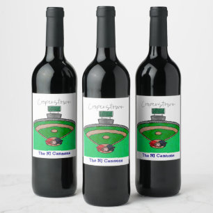 Étiquette Pour Bouteilles De Vin Cooperstown Field Team Party Nom personnalisé