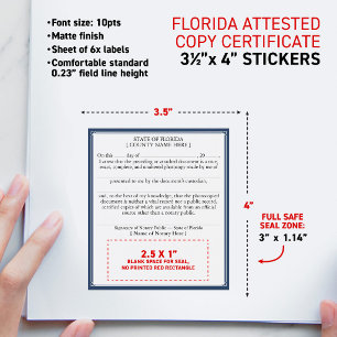 Étiquette Pour Bouteilles De Vin Copie certifiée attestée par un notaire de FLORIDA