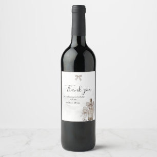 Étiquette Pour Bouteilles De Vin Coquette noire élégante minimaliste 50 ans