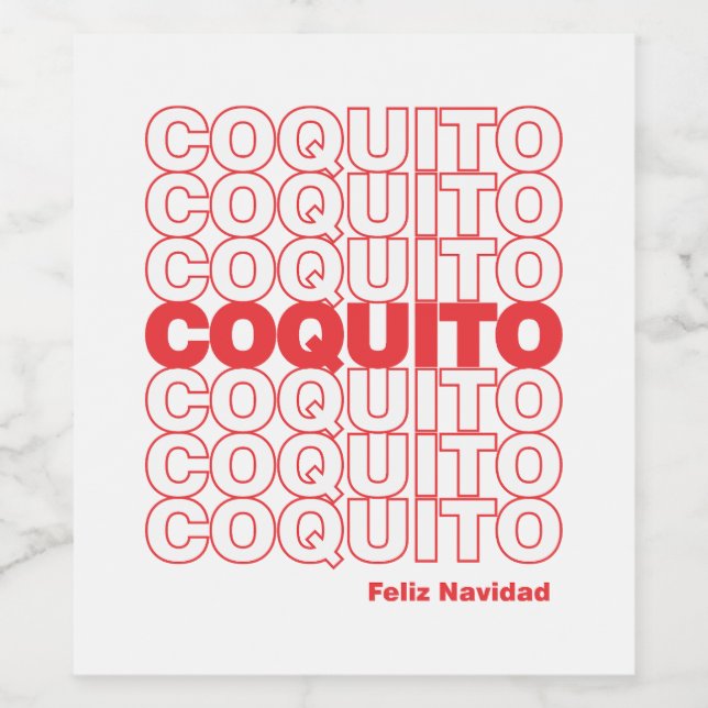 Étiquette Pour Bouteilles De Vin Coquito Christmas Feliz Navidad (Étiquettes simples)