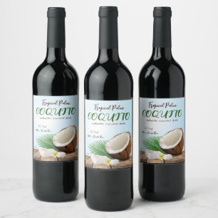 Étiquette Pour Bouteilles De Vin Coquito Coconut Tropical
