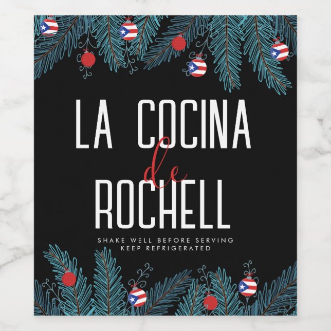 Étiquette Pour Bouteilles De Vin Coquito de Noël (Étiquettes simples)