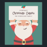Étiquette Pour Bouteilles De Vin Coquito de Noël<br><div class="desc">Étiquette coquito de Noël à Père Noël mignon.</div>