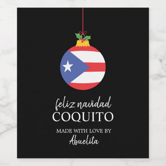 Étiquette Pour Bouteilles De Vin Coquito de noix de coco tropical (Étiquettes simples)