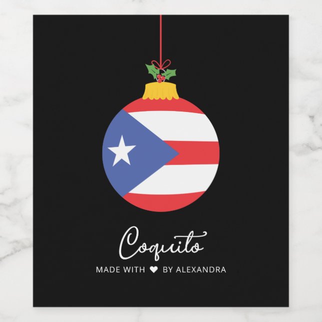 Étiquette Pour Bouteilles De Vin Coquito de noix de coco tropical Christmas Drink W (Étiquettes simples)