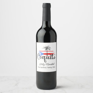 Étiquette Pour Bouteilles De Vin Coquito Feliz Navidad Drapeau Étiquette de bouteil