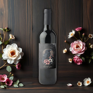 Étiquette Pour Bouteilles De Vin Corbeau noir