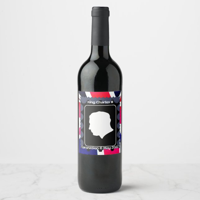 Étiquette Pour Bouteilles De Vin Coronation du roi Charles III (Devant)
