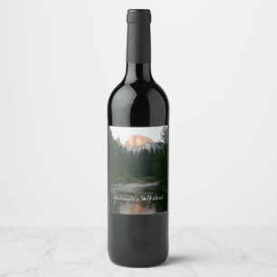 Étiquette Pour Bouteilles De Vin Coucher de soleil à moitié dôme dans le parc natio