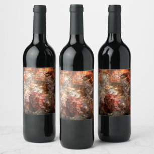 Étiquette Pour Bouteilles De Vin Couches de cristaux avec teinte rustique