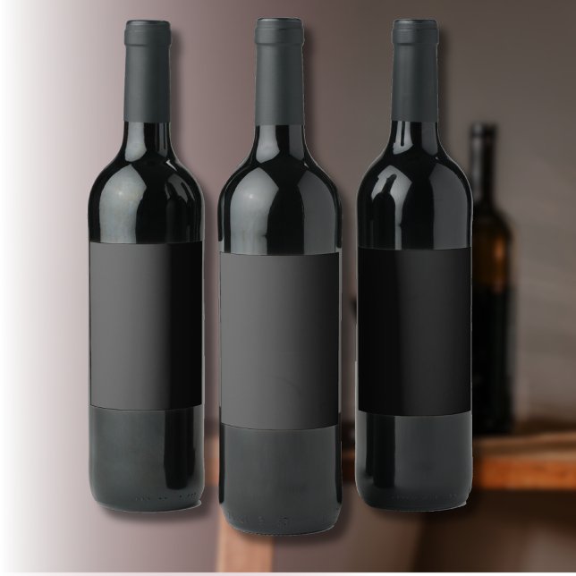 Étiquette Pour Bouteilles De Vin Couleur Noir Onyx Professionnel | Classic Elegant (Créateur téléchargé)