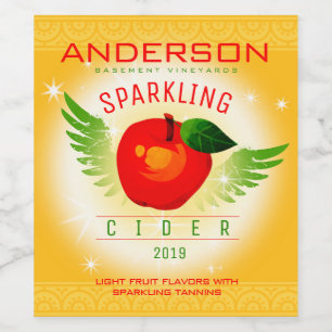 Étiquette Pour Bouteilles De Vin Couleur personnalisée cidre de pommes dur vin fai