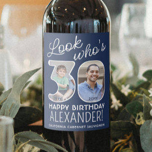 Étiquette Pour Bouteilles De Vin Couleurs DIY • Joyeux 30e Anniversaire 2 Photos