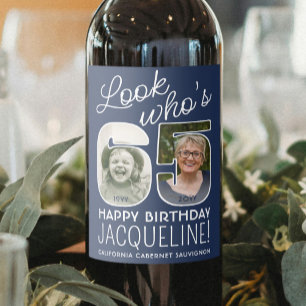 Étiquette Pour Bouteilles De Vin Couleurs DIY • Joyeux 65e Anniversaire 2 Photos