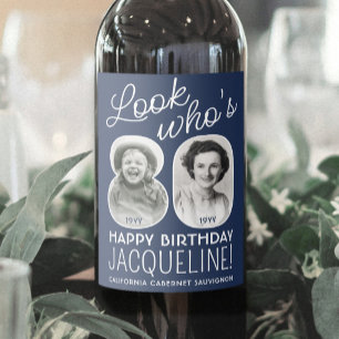 Étiquette Pour Bouteilles De Vin Couleurs DIY • Joyeux 80e Anniversaire 2 Photos
