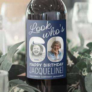 Étiquette Pour Bouteilles De Vin Couleurs DIY • Regarde qui a 60 ans Fête d'anniver