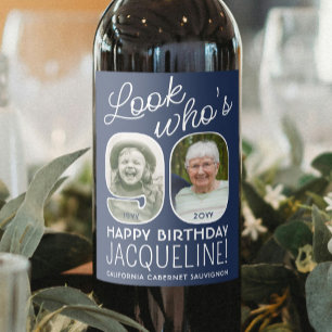 Étiquette Pour Bouteilles De Vin Couleurs DIY • Regardez qui fête ses 90 ans 2 Phot