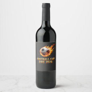 Étiquette Pour Bouteilles De Vin Coupe de Football Feu Coupe du Monde 2026 Ballon d