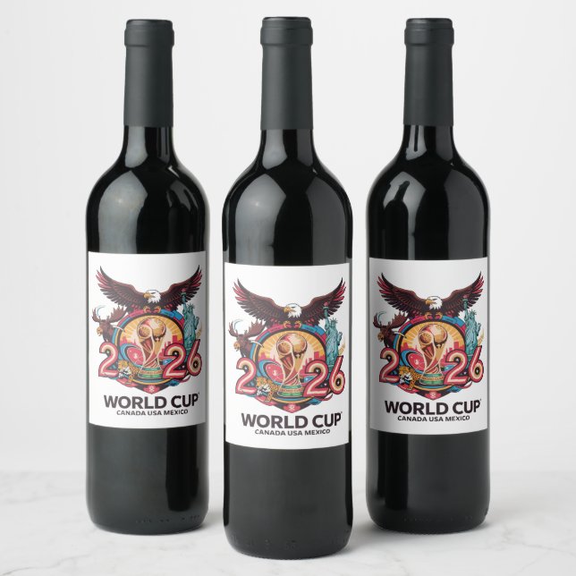Étiquette Pour Bouteilles De Vin Coupe du Monde 2026 (Bouteilles)