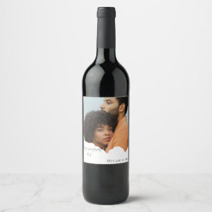 Étiquette Pour Bouteilles De Vin Couple Photo Personnalisé Mariage Vin Favoriser